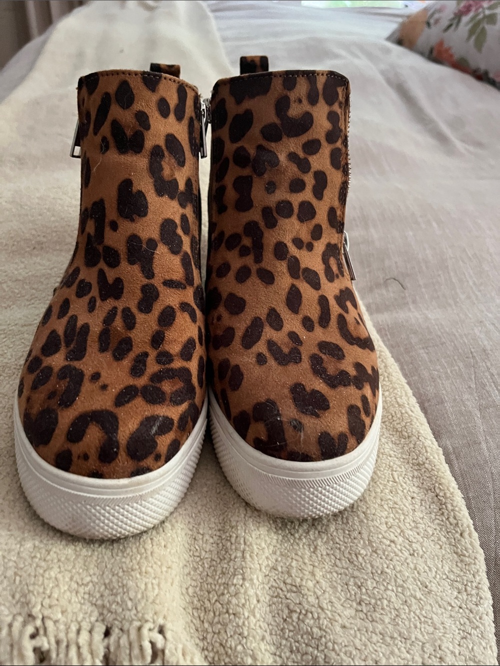 Time and Tru Leopard Print Slip-On Sneakers - Brown and Dark Brown